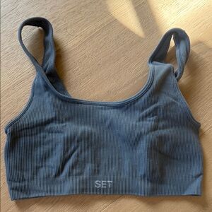 SET Active Ribbed Charcoal Sports Bra